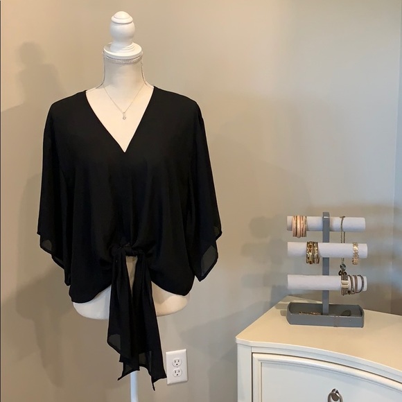Adrienne Tops - Adrienne Sz S black sheer dressy blouse top